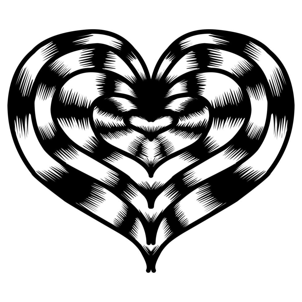 ilustración gráfico vectorial de ilustración de marco de cuerda en forma de corazón. decoración de borde vectorial. perfecto para icono, logo, pegatina, tatuaje vector