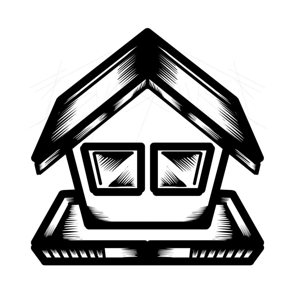 Illustration vector graphic of simple house isolated on transparent background. Perfect for icon, logo, tattoo, banner, stickers, greeting cards