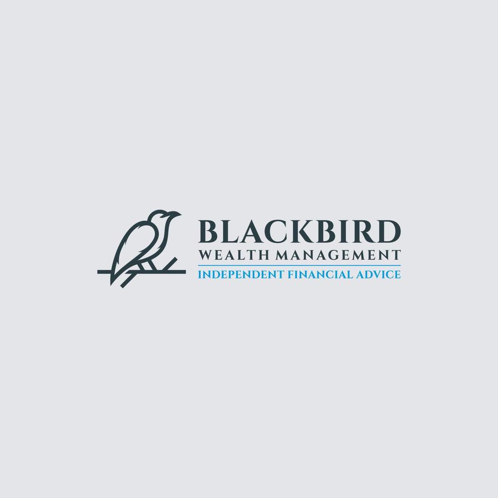 diseño de logotipo de pájaro negro, ilustración de vector de logotipo de pájaro