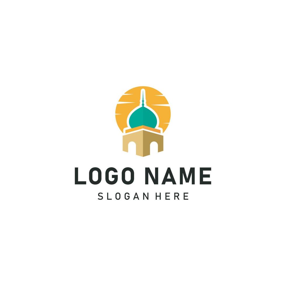 slamic logo  mosque icon design vector template