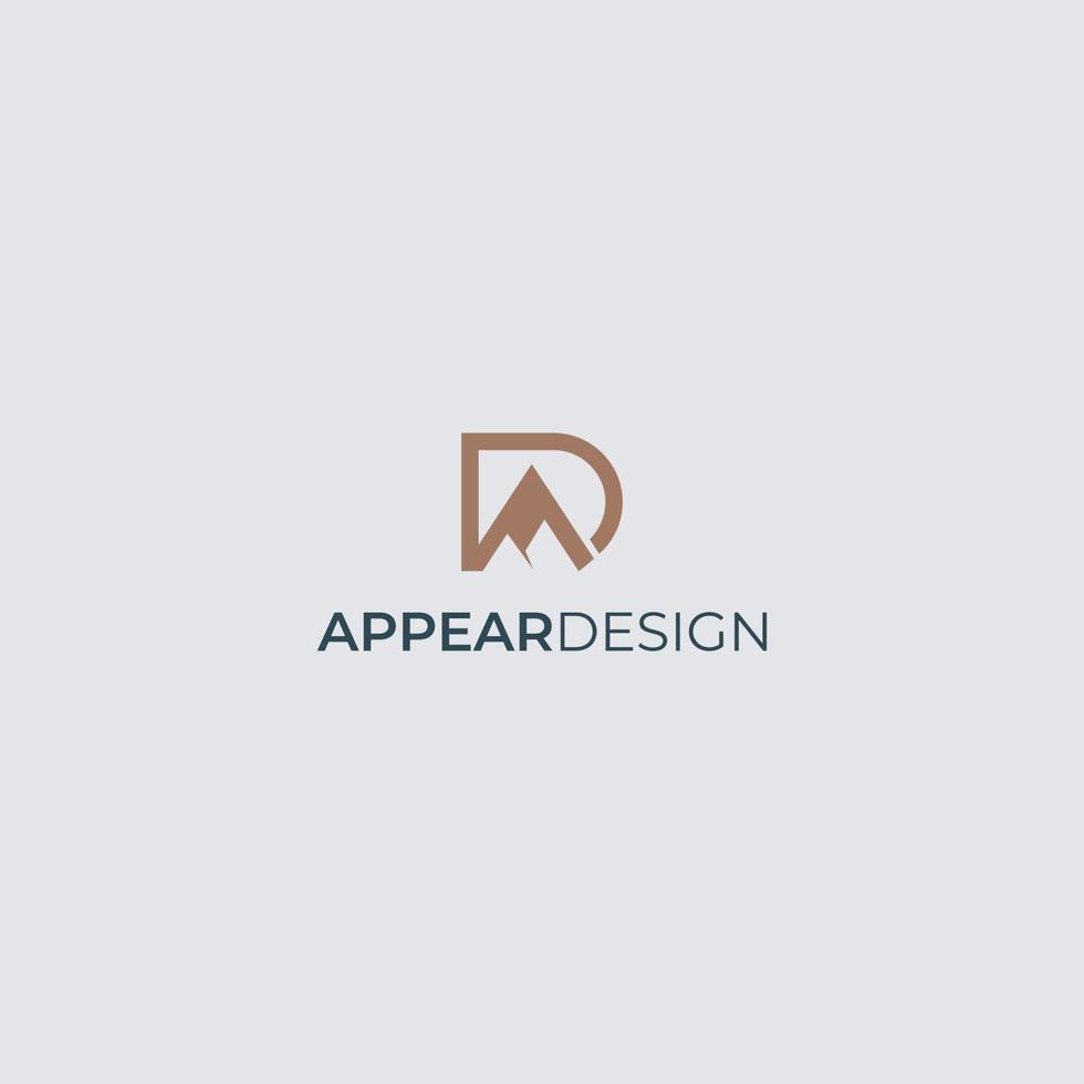 letter AD logo design. Creative, Premium Minimal emblem design template. Graphic Alphabet Symbol for Corporate Business Identity. Initial AD vector element Creative Design