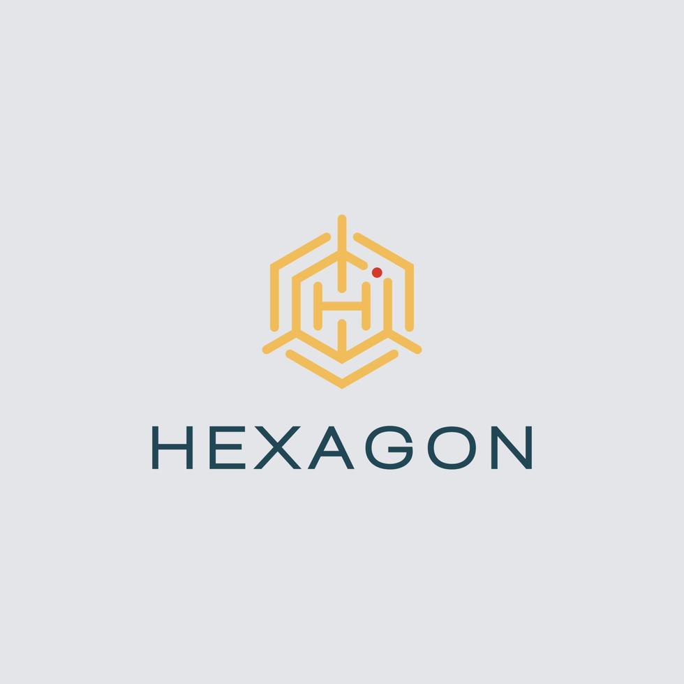 Abstract hexagon logo vector. Creative geometric logo design concept vector