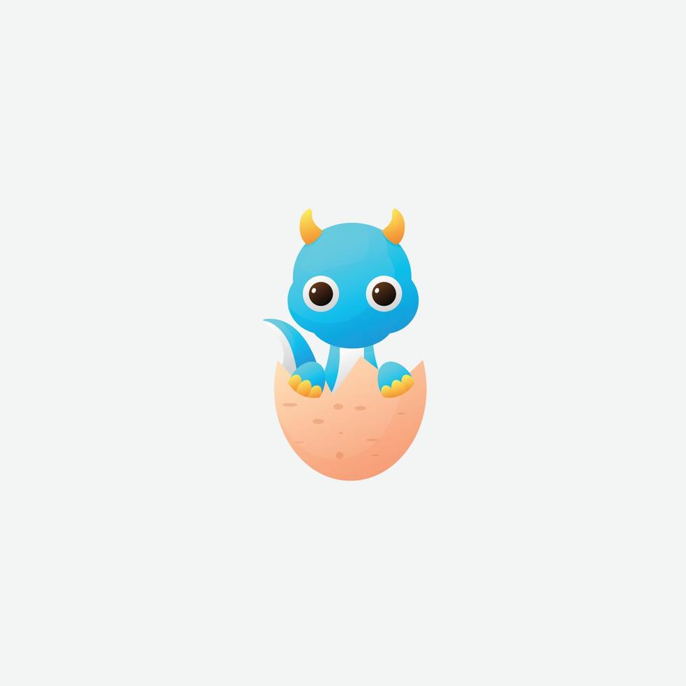 baby dragon gradient design illustration vector
