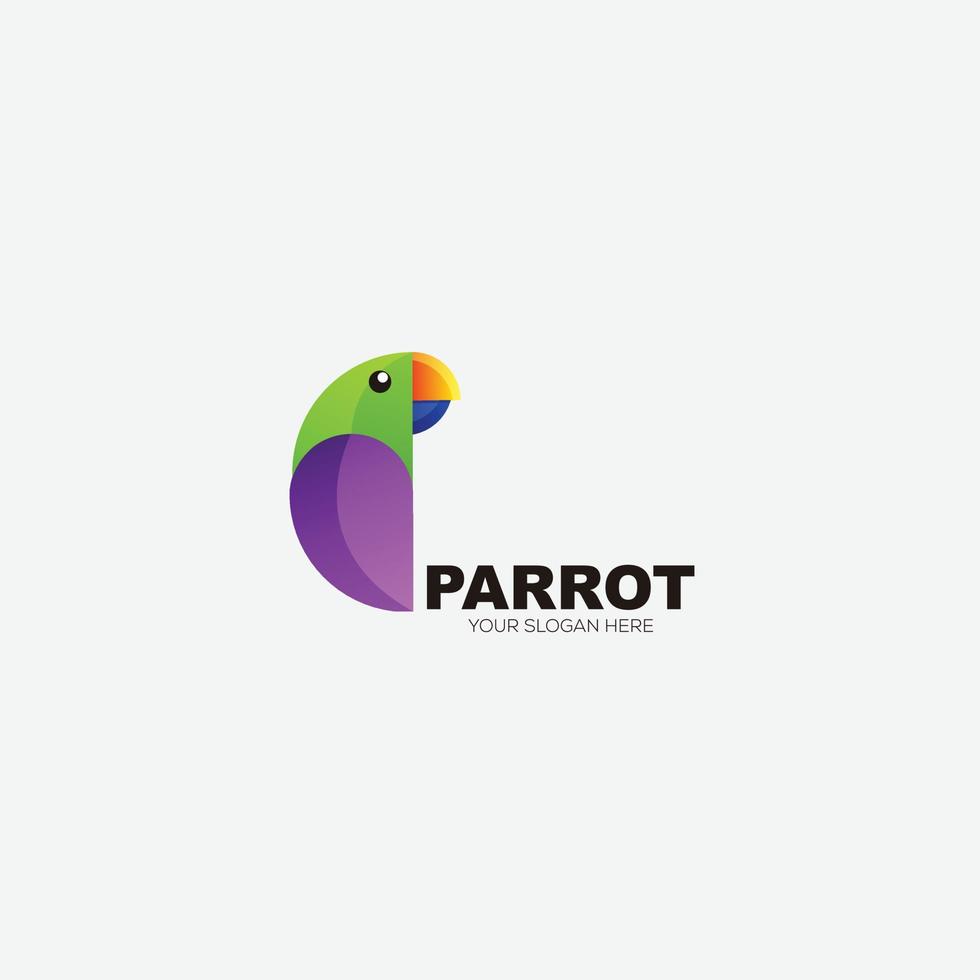 gradient parrot logo vector template