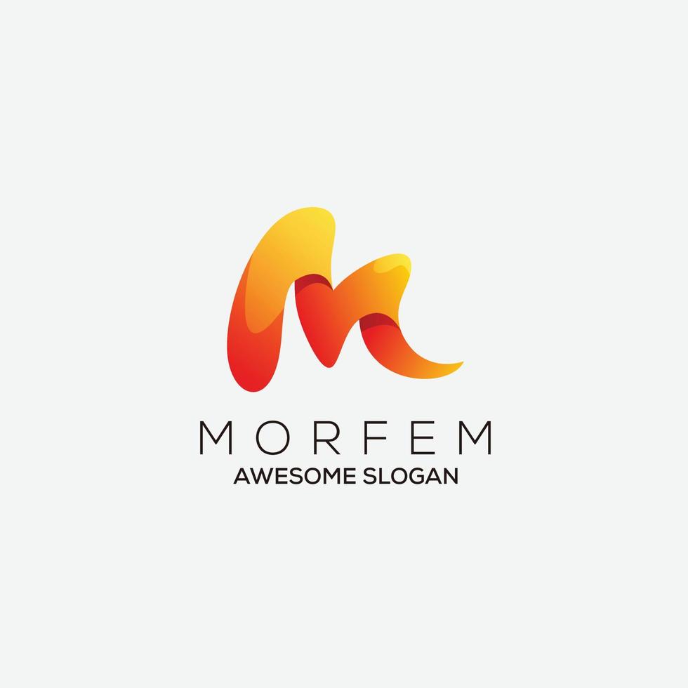 initial m logo design gradient color vector