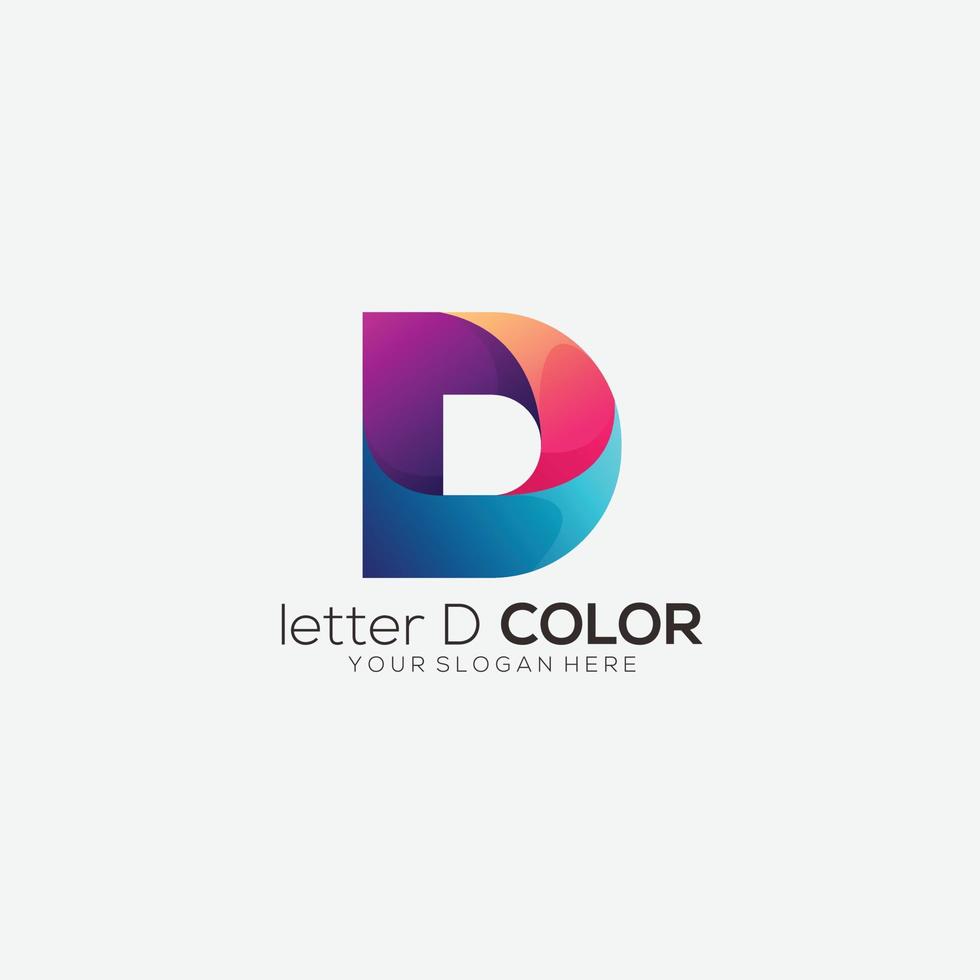 vector de diseño de logotipo degradado de color de letra d