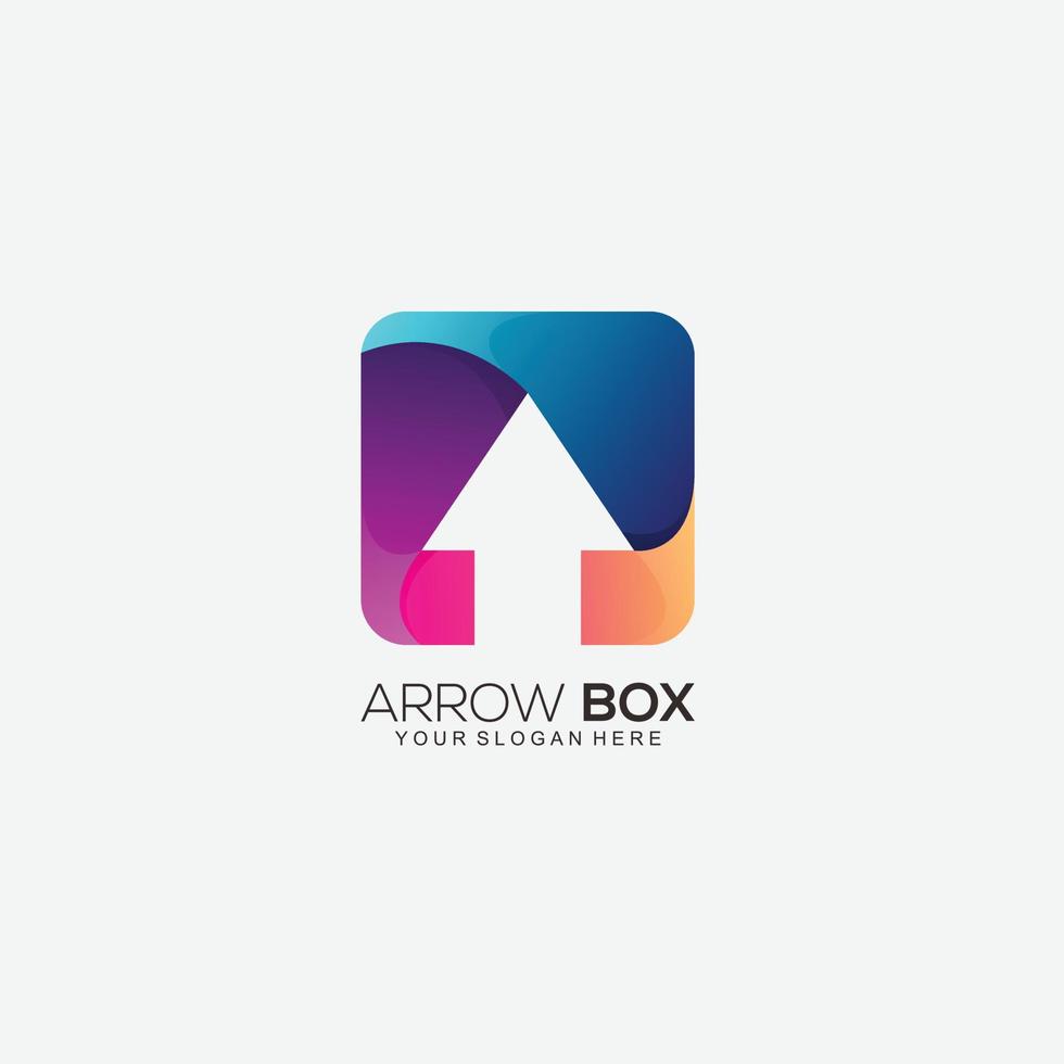arrow box logo icon gradient color illustration vector