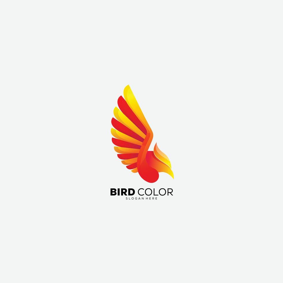 bird color vector logo design gradient icon