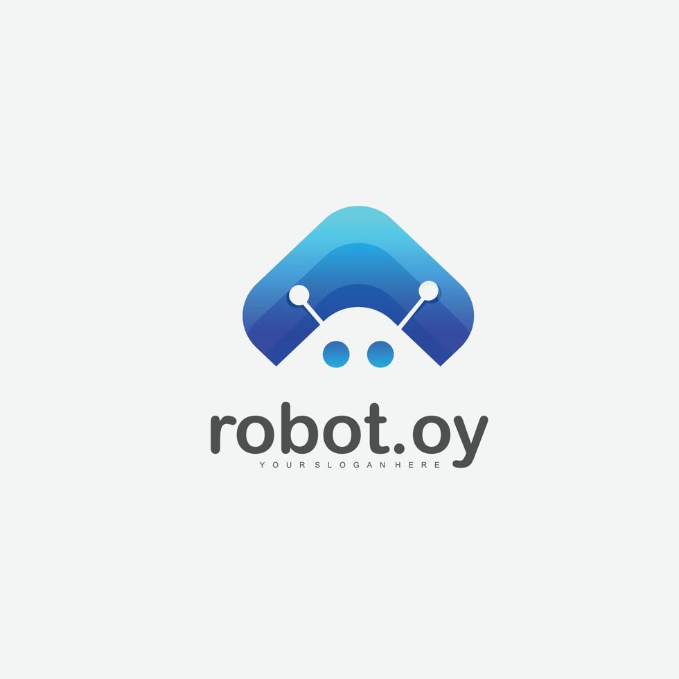 robot design icon logo gradient color vector