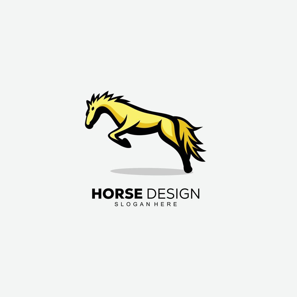 Ilustración de vector de logotipo de diseño de caballo