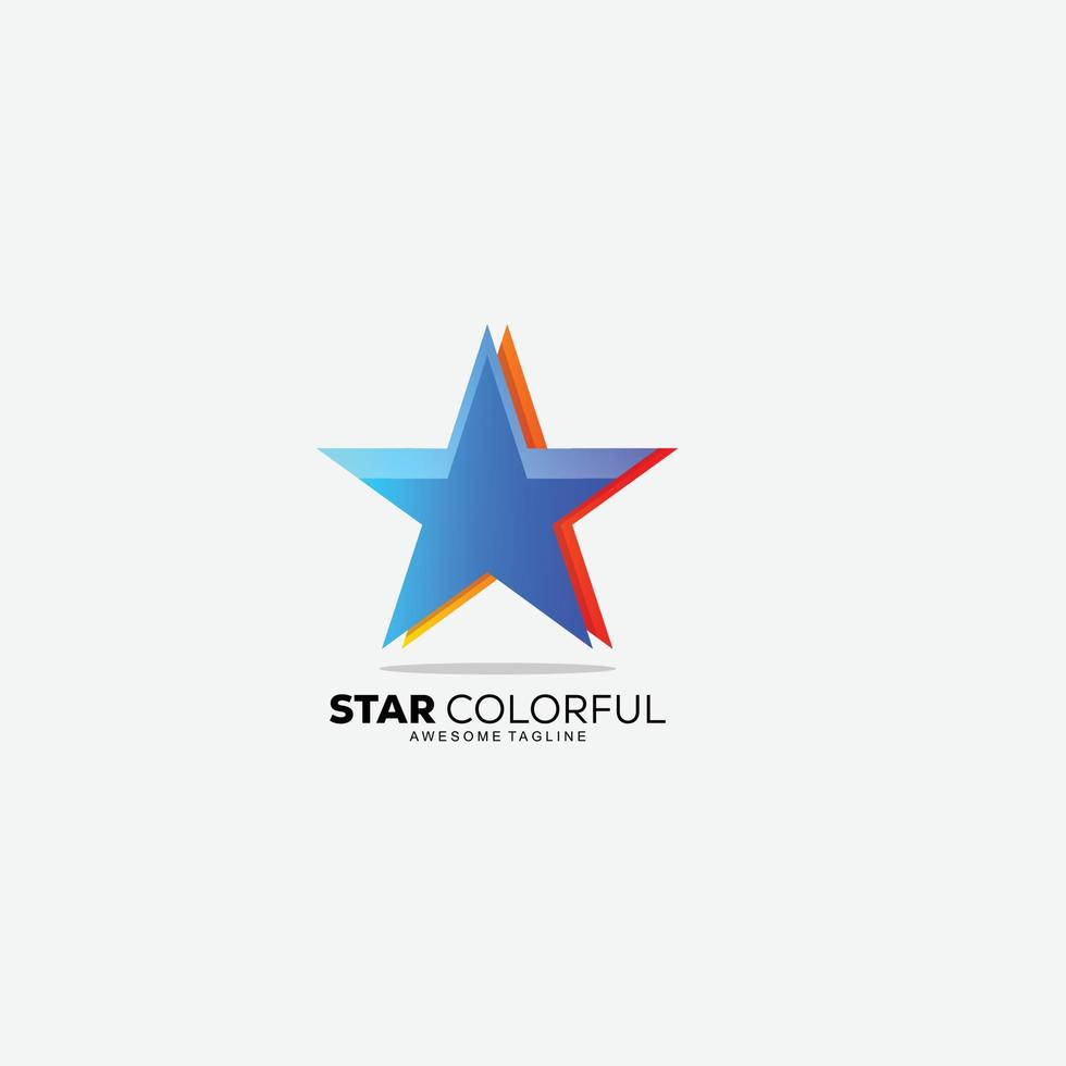 ilustración de plantilla de icono colorido de logotipo de estrella vector