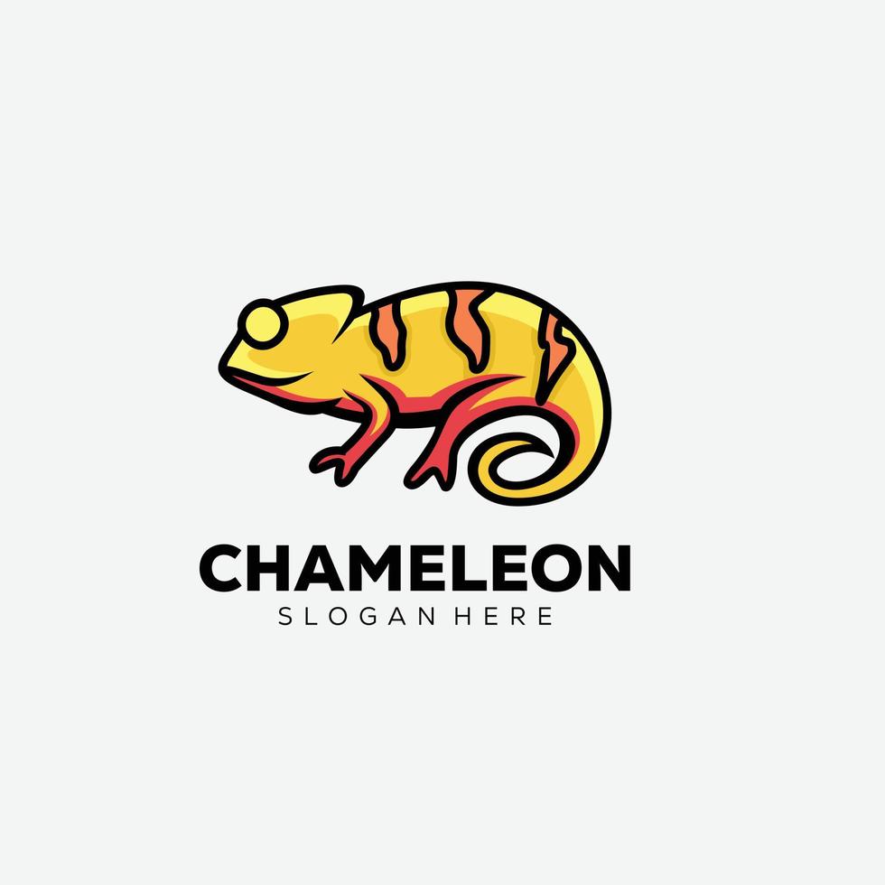 chameleon art logo gradient color vector