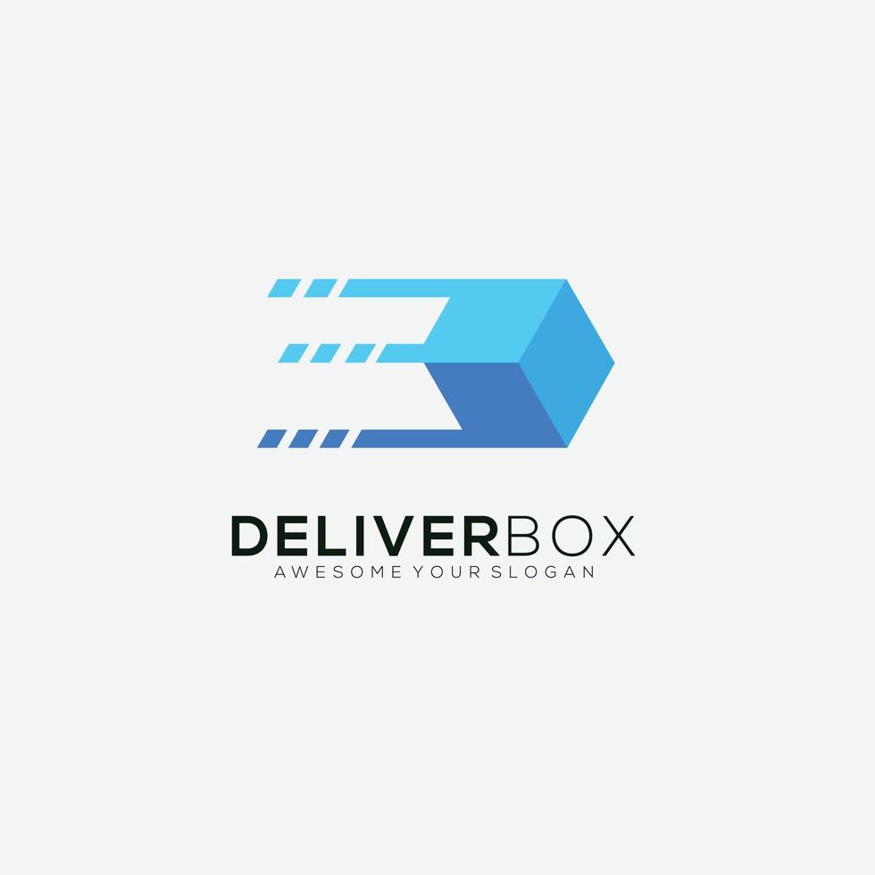 deliver box design gradient logo vector