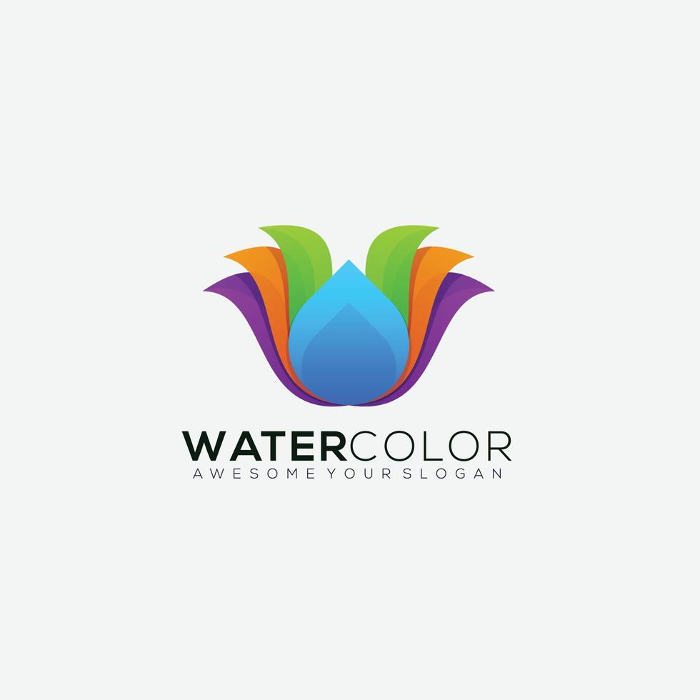 icono de logotipo de diseño de color de agua degradado vector