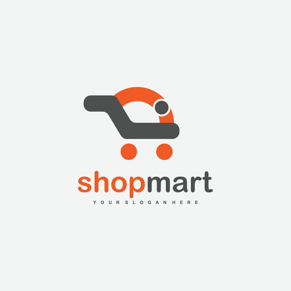 icono de degradado de diseño de logotipo de shop mart vector