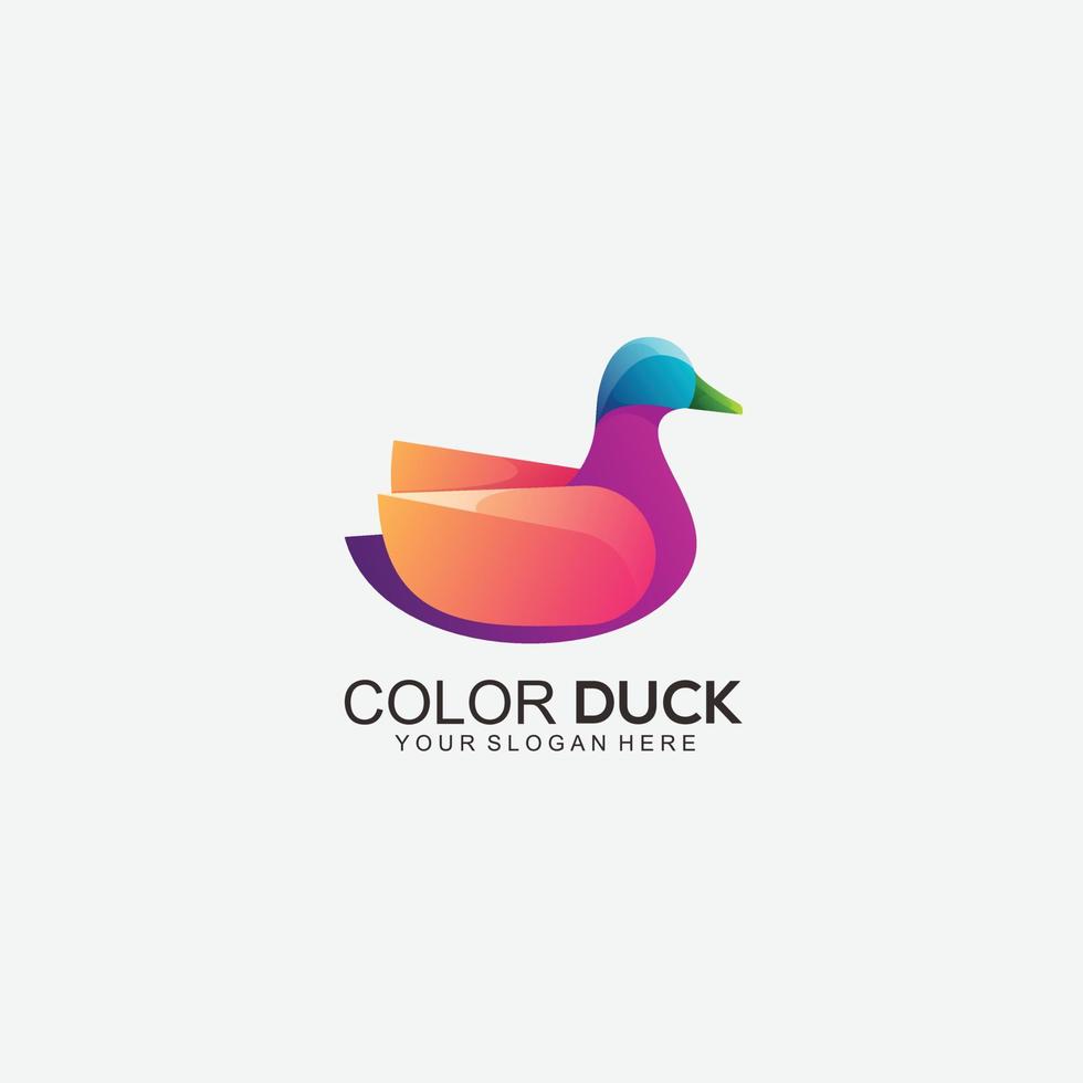 duck logo design gradient colorful vector