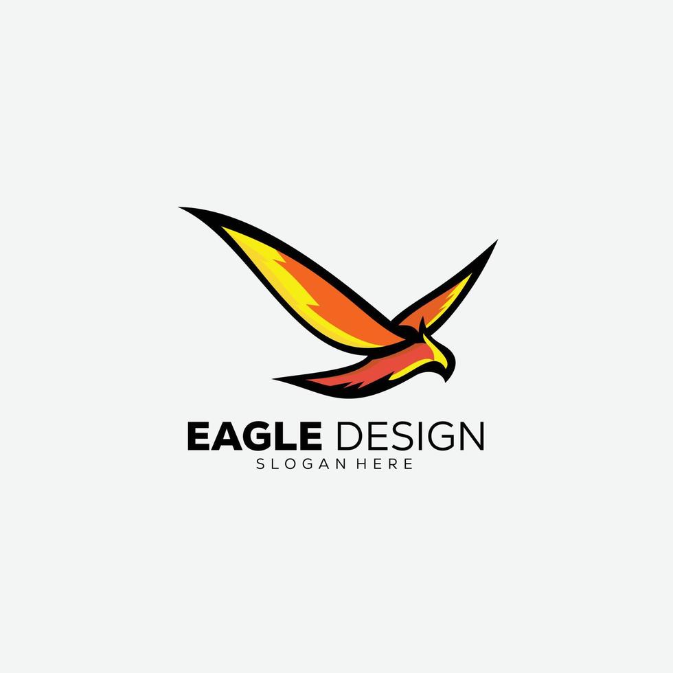 eagle design logo vector gradient illustration