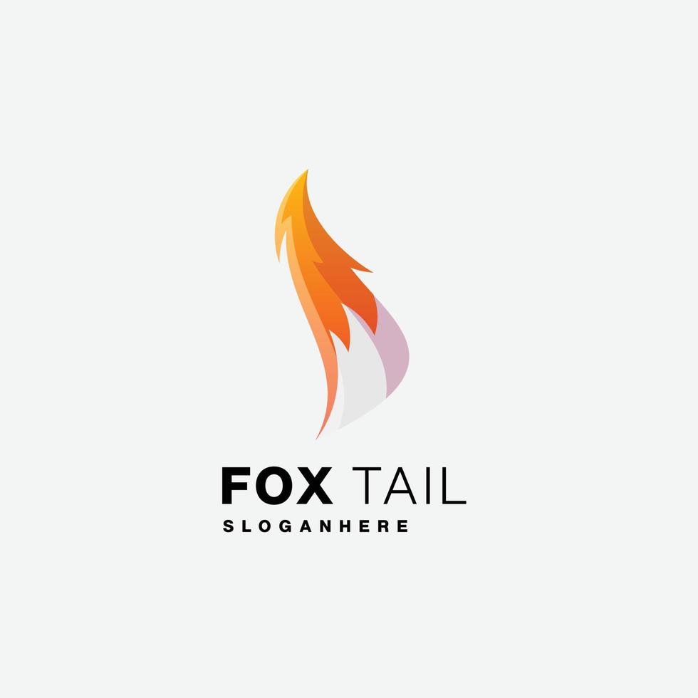 fox tail design illustration logo color vector