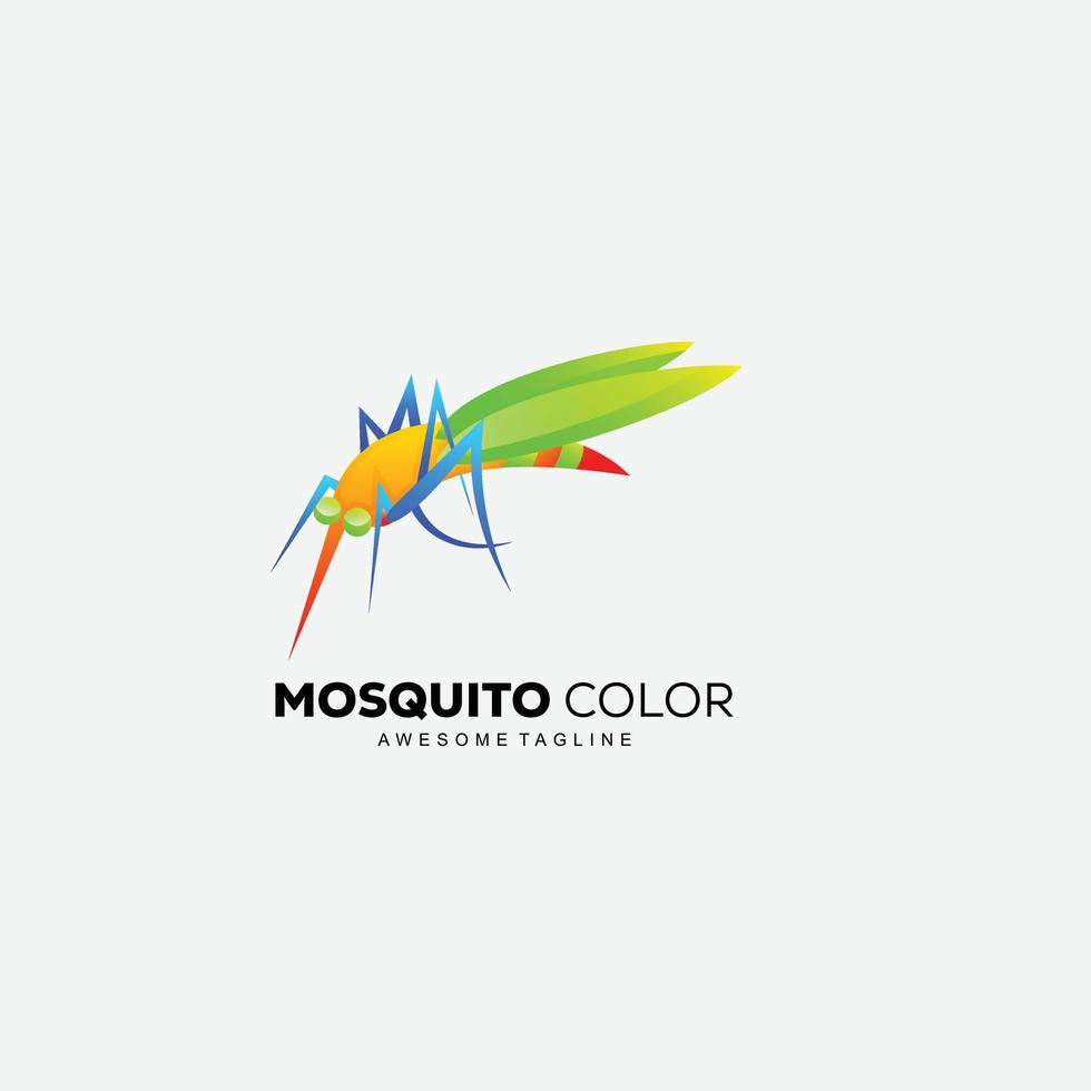 logotipo de plantilla de diseño colorido de mosquitos vector