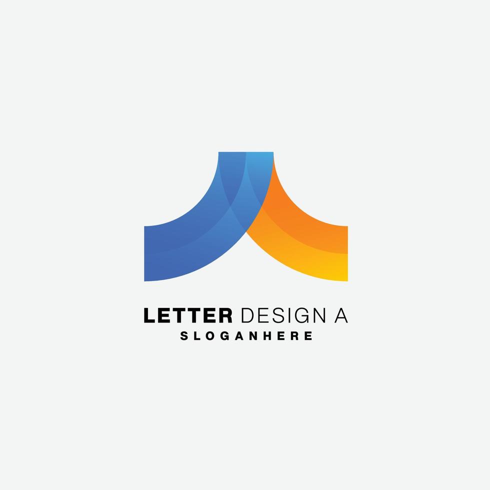 diseño de letras un símbolo de color degradado vector