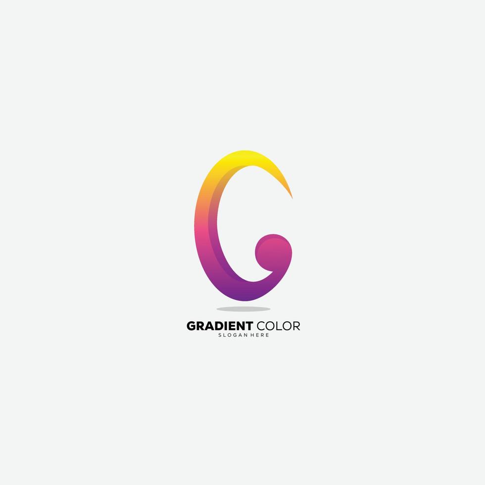 plantilla de degradado de logotipo de diseño inicial g vector