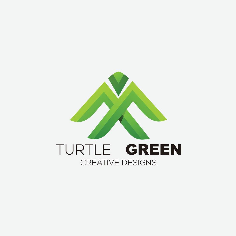 turtle green logo design gradient color illustration vector