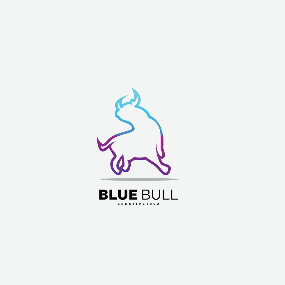 bull line art design gradient color vector