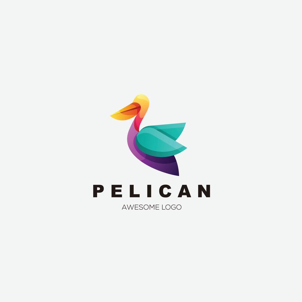 pelican design gradient colorful logo vector