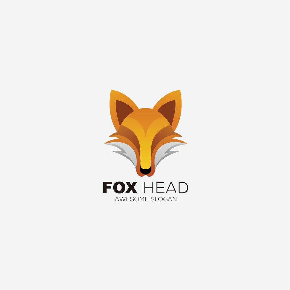 fox head logo design gradient colorful vector