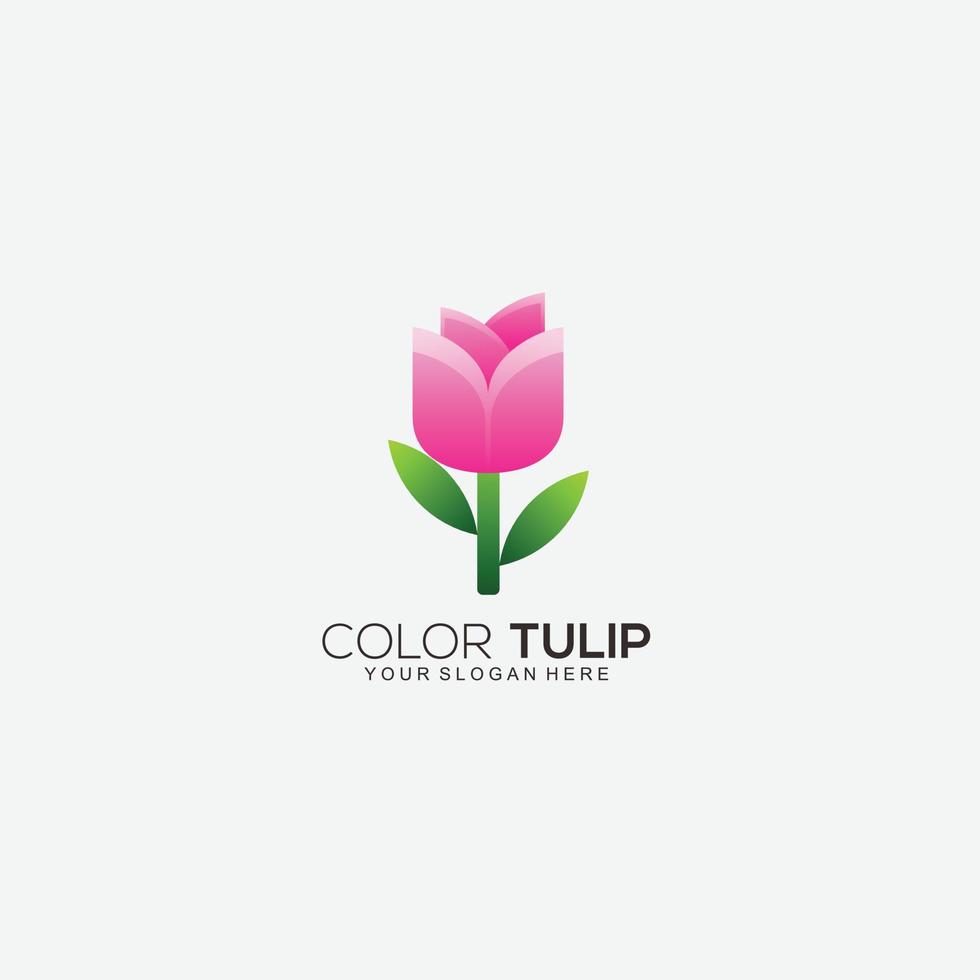 color tulipán logotipo diseño degradado colorido vector