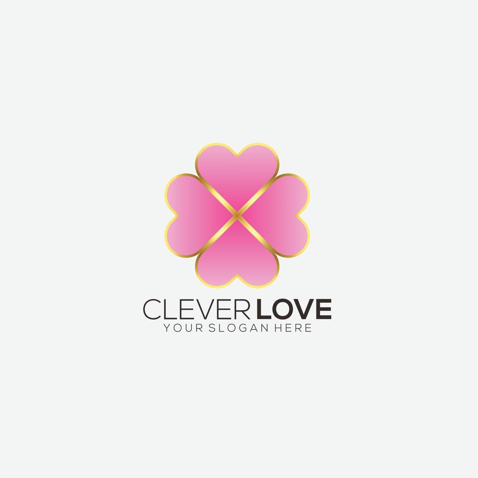 logotipo de icono de color degradado de diseño de amor inteligente vector