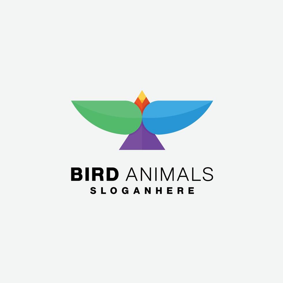 gradient bird logo design color vector