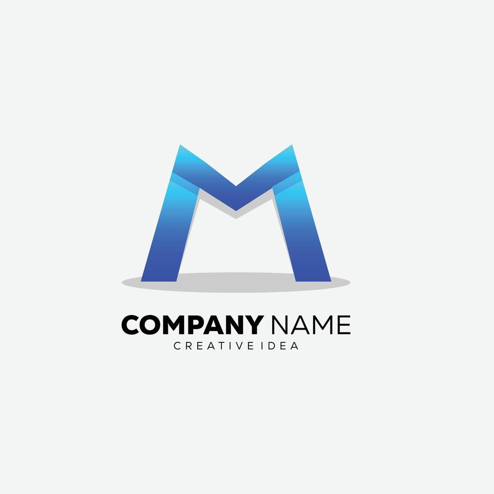 letter m design logo gradient color symbol vector