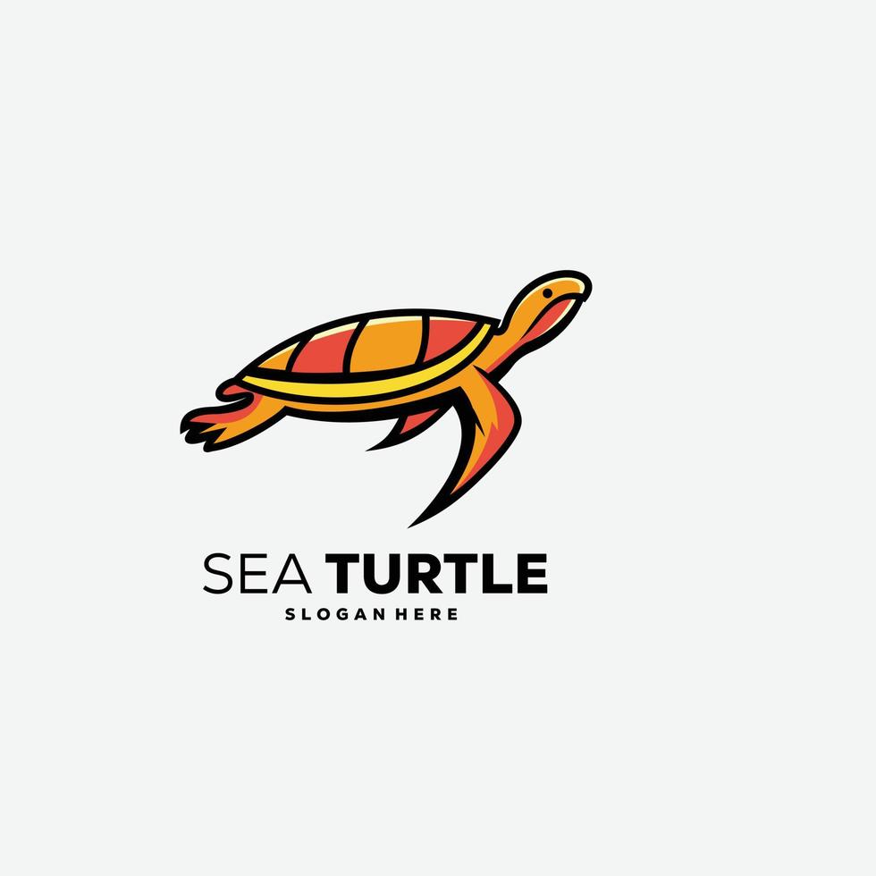 turtle design icon gradient color logo vector