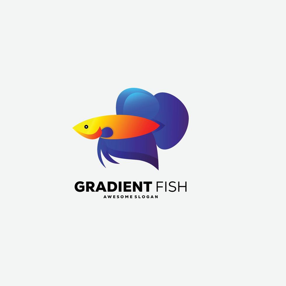 betta fish logo gradient colorful icon vector