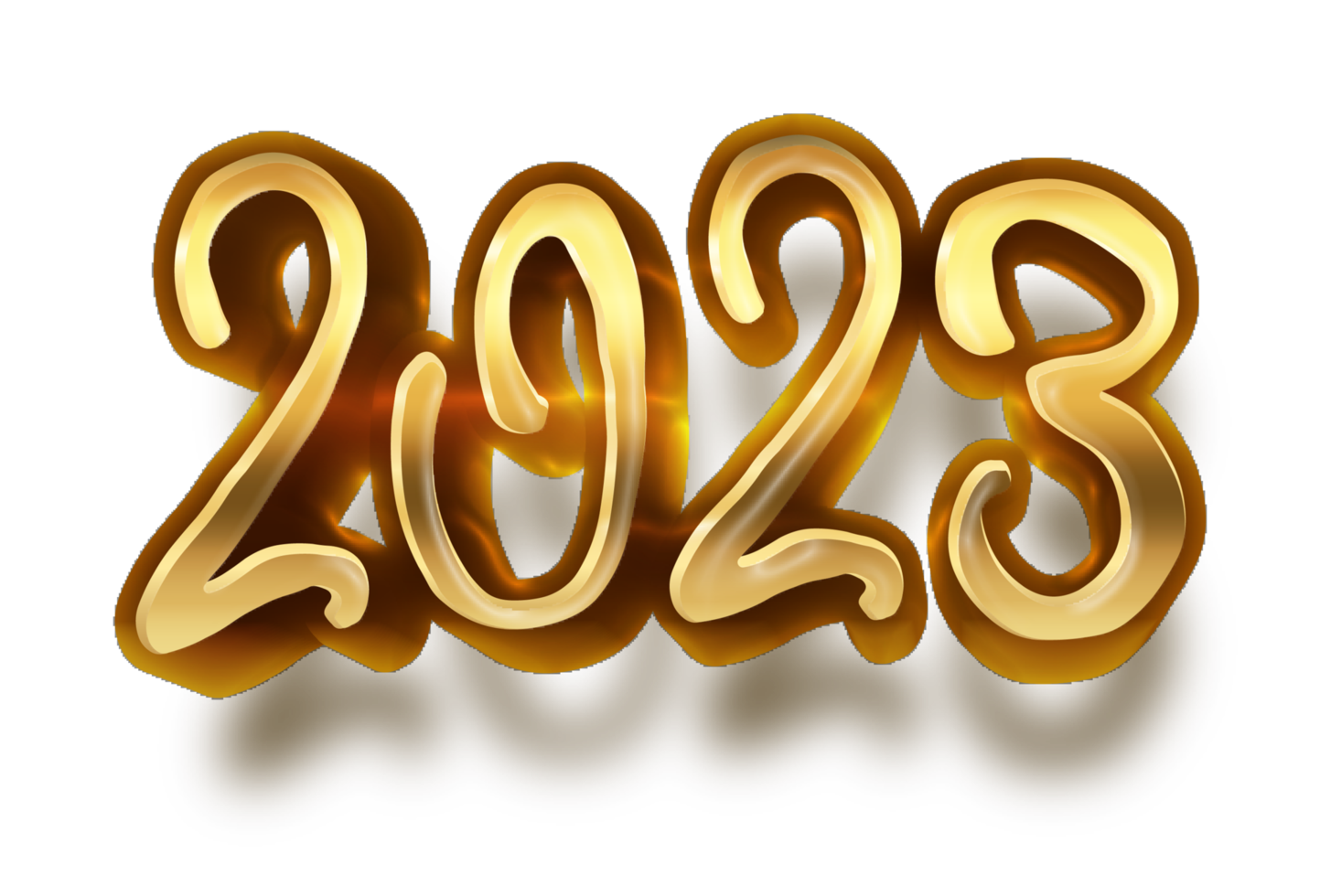 happy new year 2023 celebration eve golden shiny text fonts png