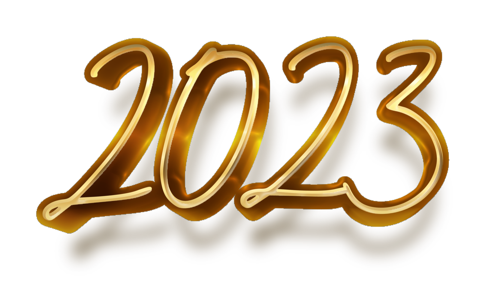 happy new year 2023 celebration eve golden shiny text fonts png