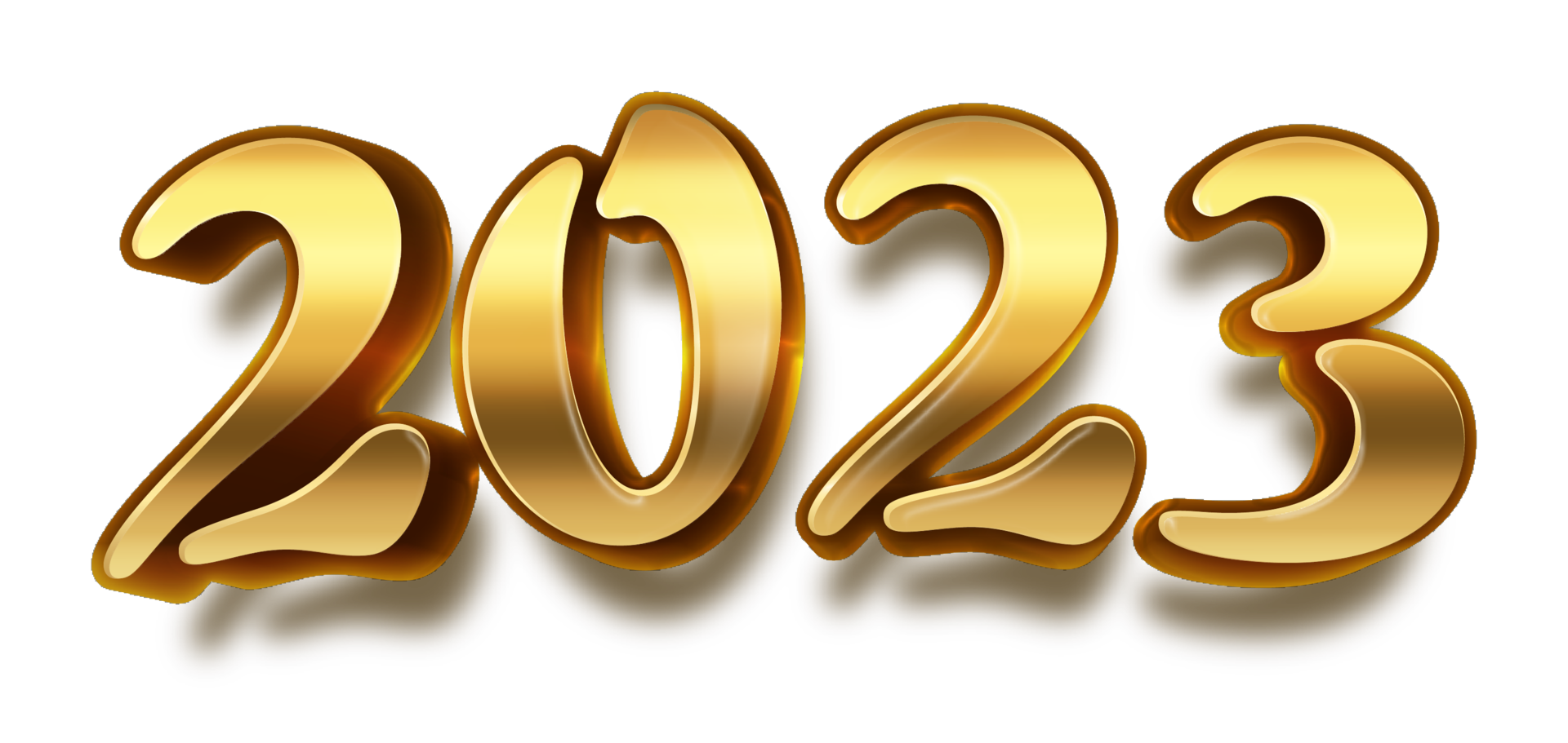 happy new year 2023 celebration eve golden shiny text fonts png