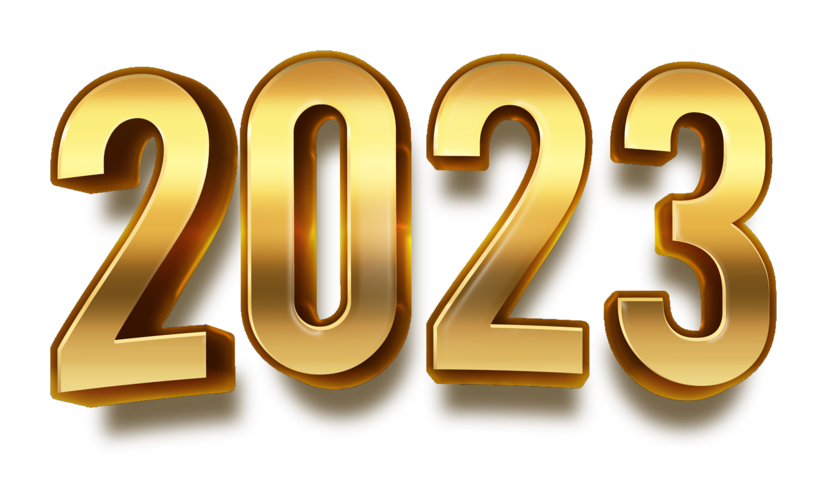 happy new year 2023 celebration eve golden shiny text fonts png