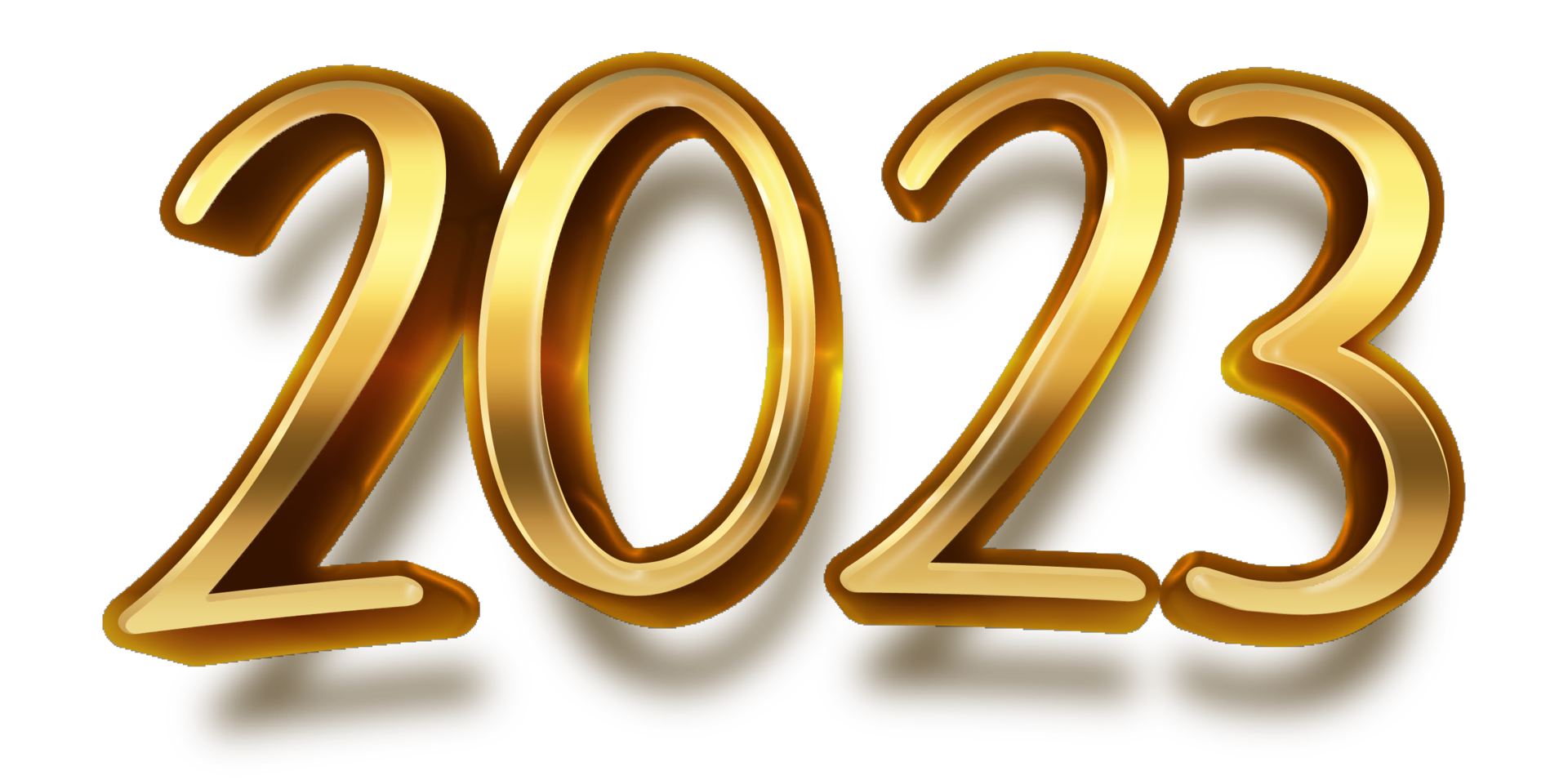 happy new year 2023 celebration eve golden shiny text fonts png