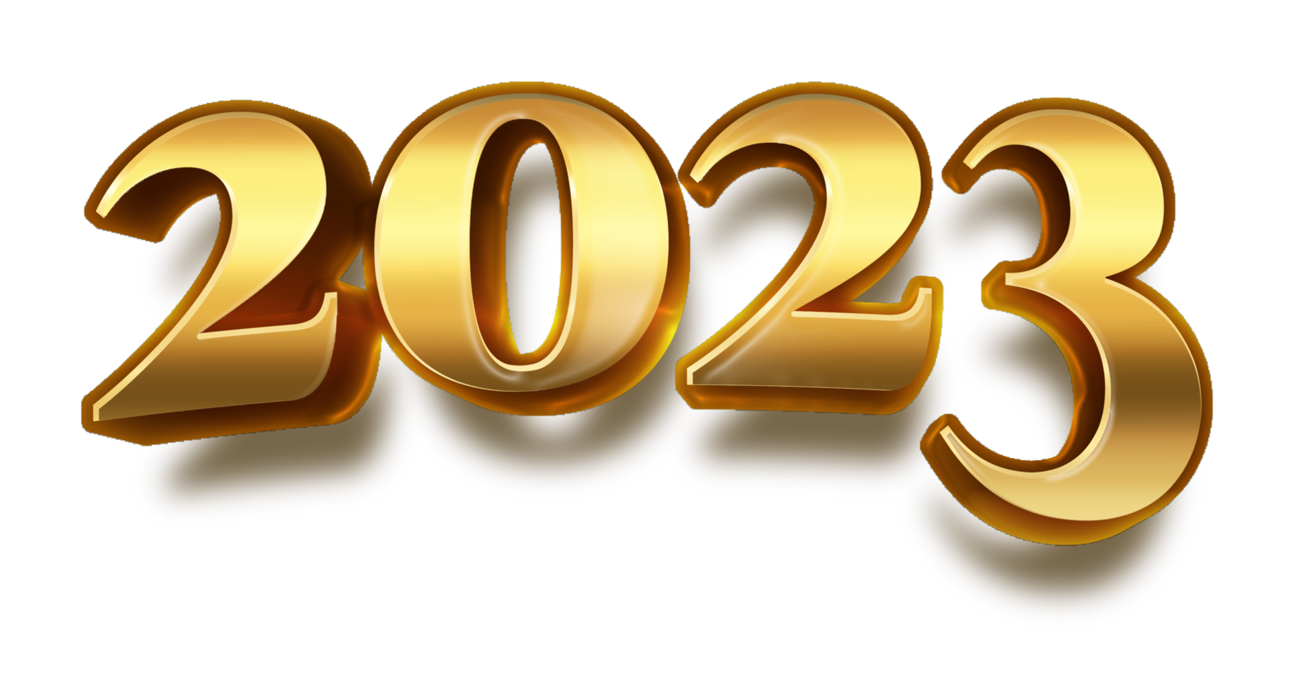 happy new year 2023 celebration eve golden shiny text fonts png