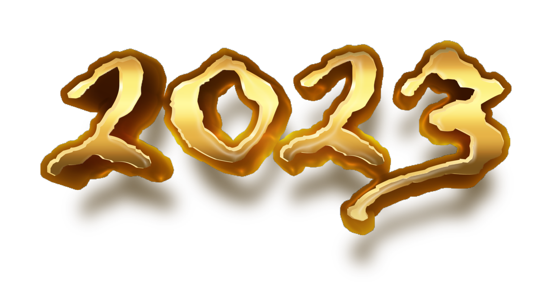 happy new year 2023 celebration eve golden shiny text fonts png