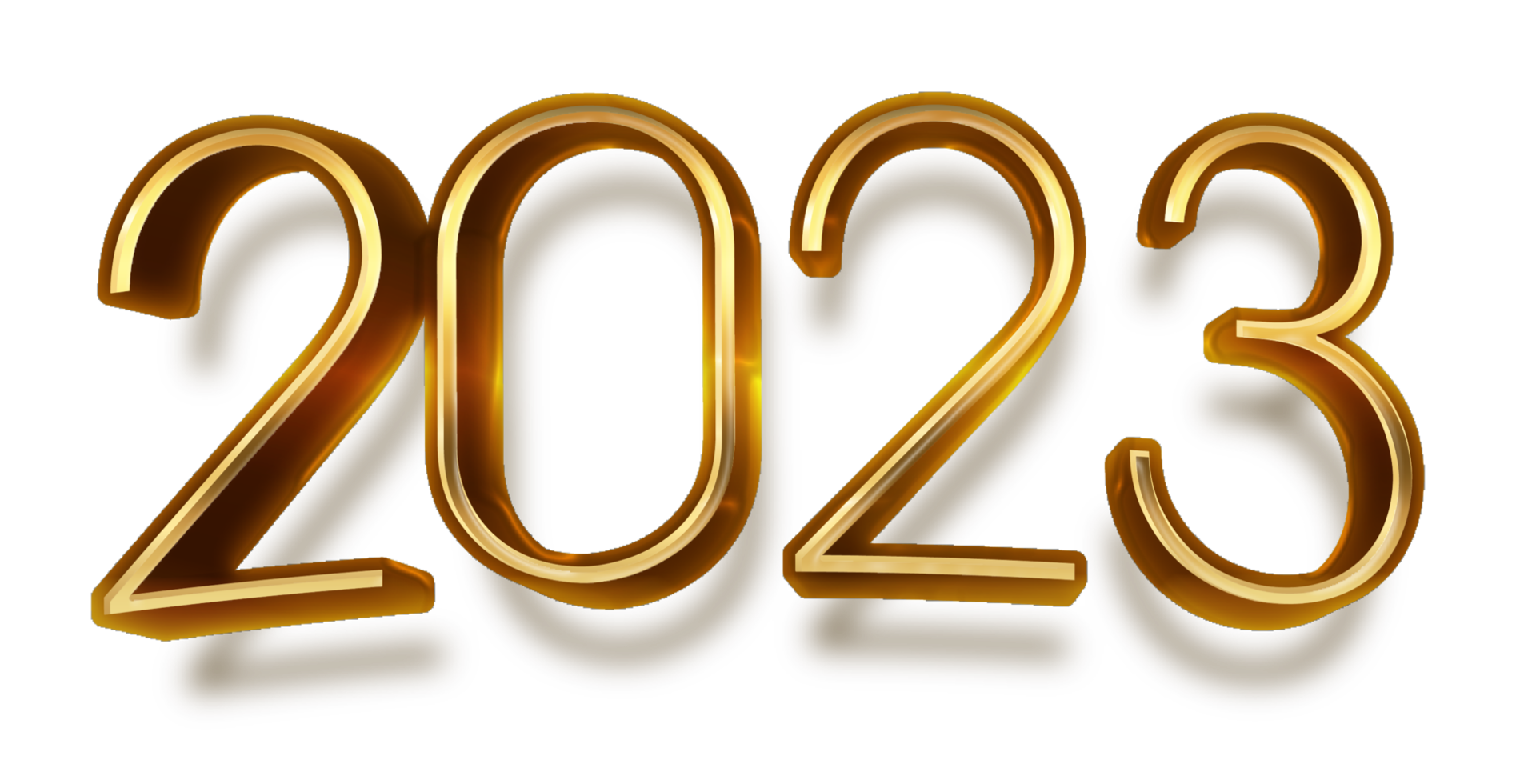 happy new year 2023 celebration eve golden shiny text fonts png