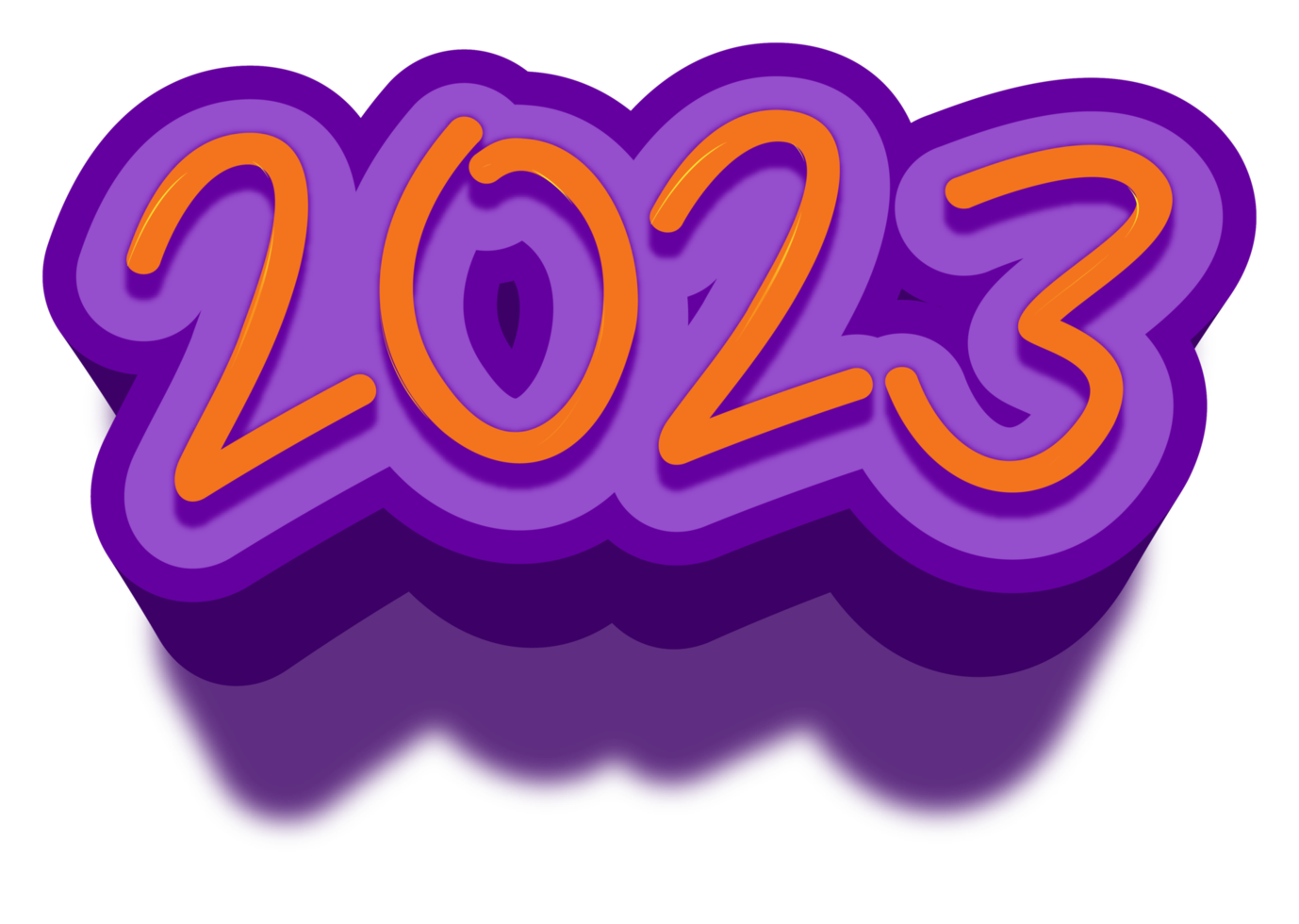 2023 happy new year eve gold purple text glitter shiny png