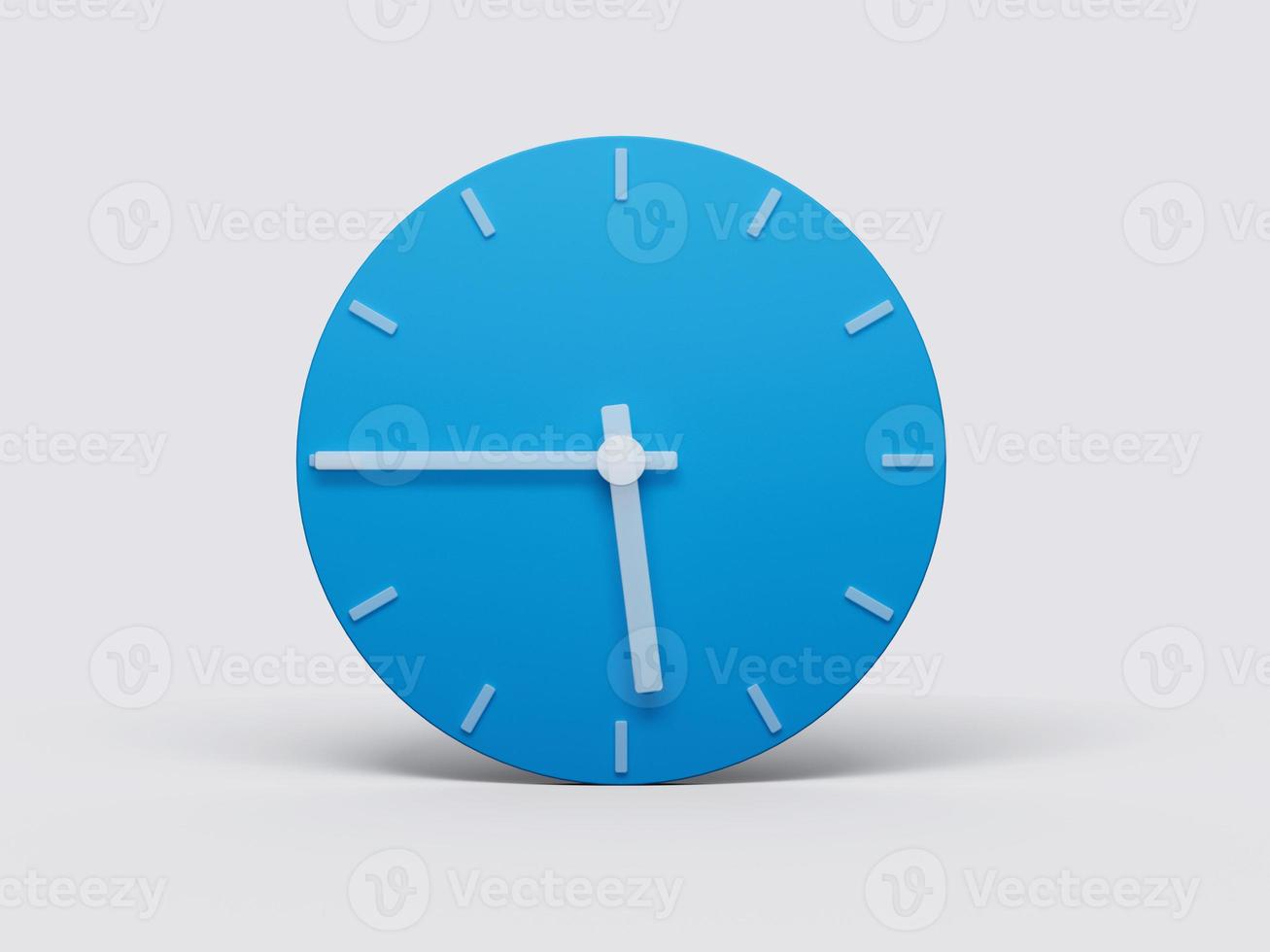 Minimal Clock time 5 45 o'clock or Five Forty Five on light pastel background 3d illustration photo