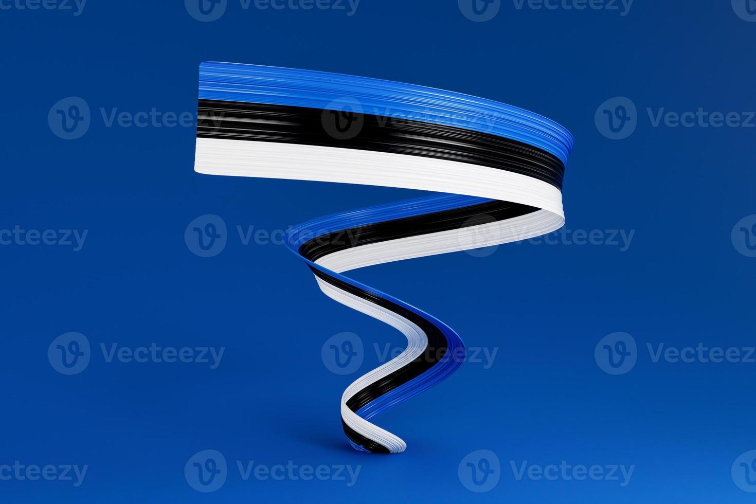 Estonia flag, 3d illustration on a Blue background photo