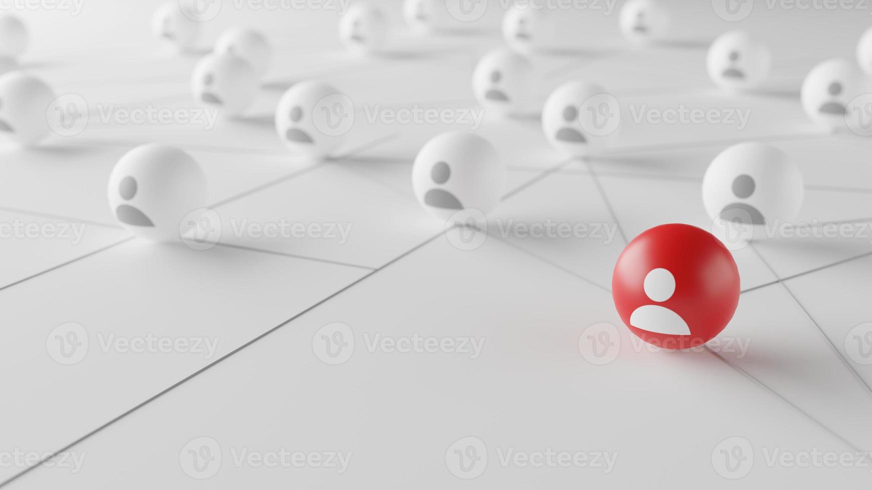 Human icon on white background.Social network concept. 3D Render photo