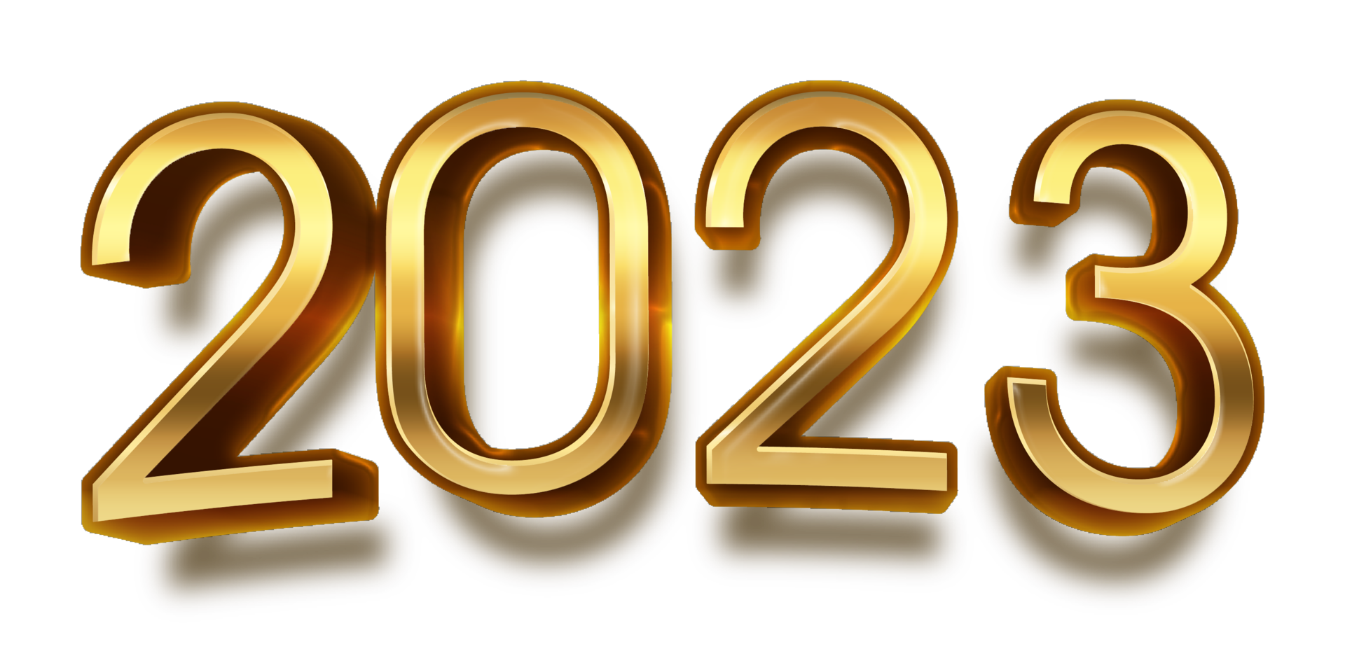 happy new year 2023 celebration eve golden shiny text fonts png