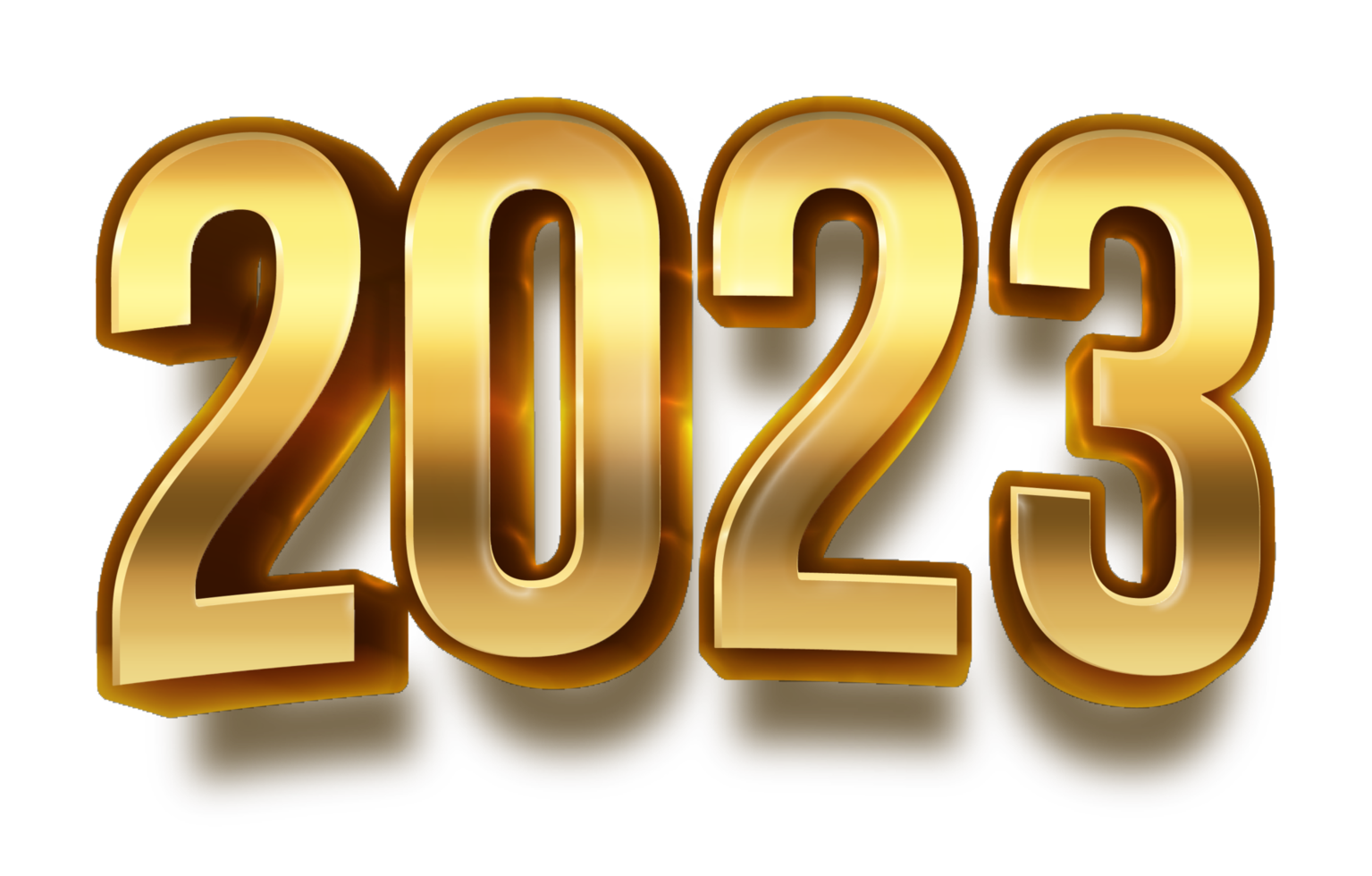 happy new year 2023 celebration eve golden shiny text fonts png
