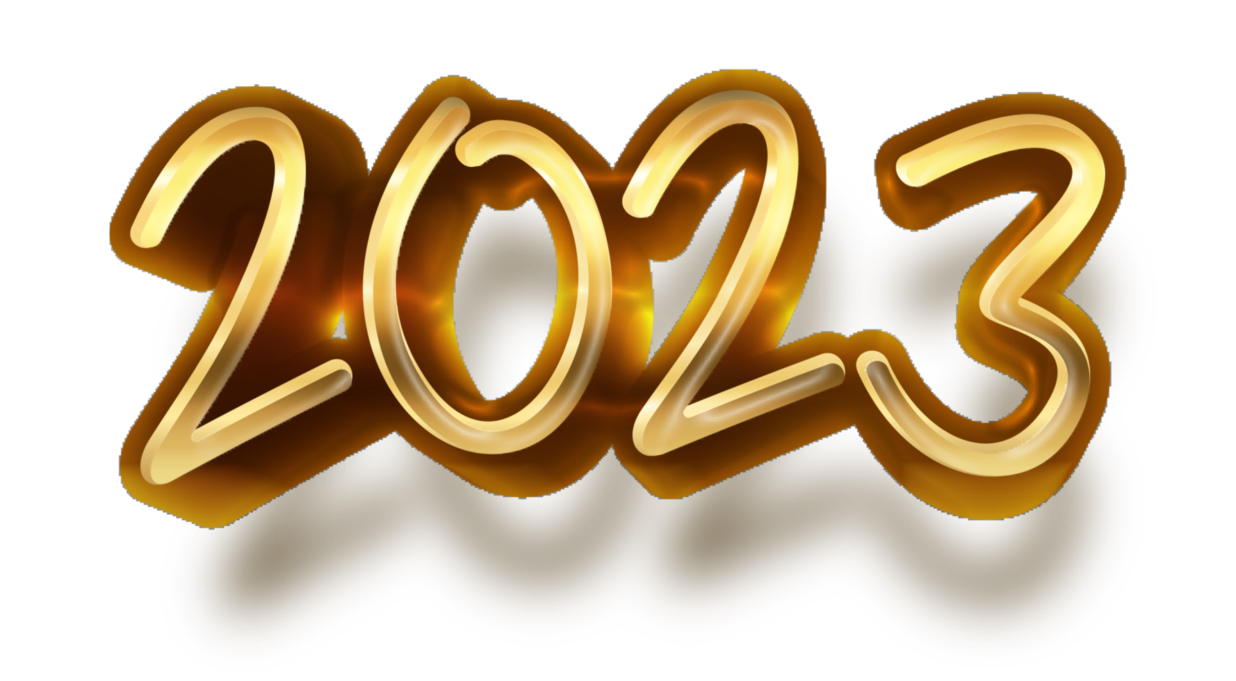 happy new year 2023 celebration eve golden shiny text fonts png